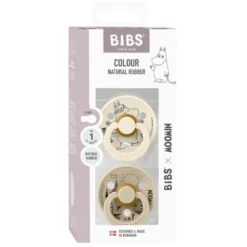 BIBS Moomin Napp Snorkmaiden 2pk Str 1 - Ivory Vanill