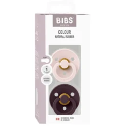 Bibs Napp Colour 2-pack Latex 0-6 mån - Petal/Plum