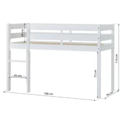ECO Comfort Medelhög Säng 70x160 cm. - Vit