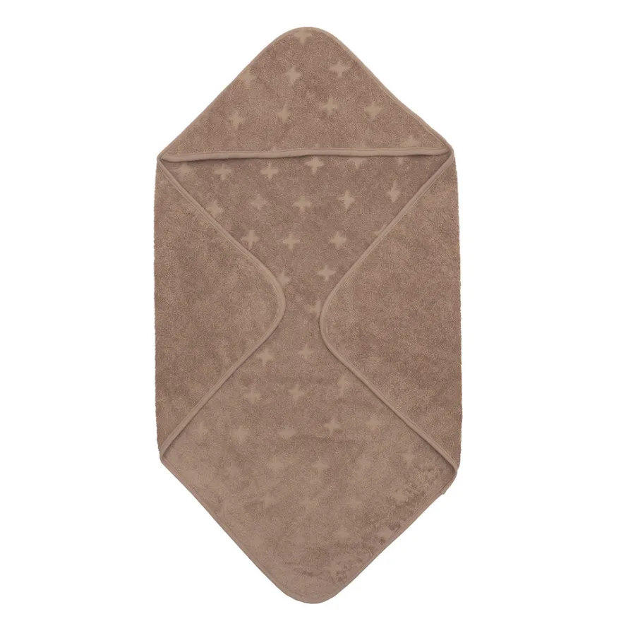 Handduk med huva, 70 x 70 cm - Walnut